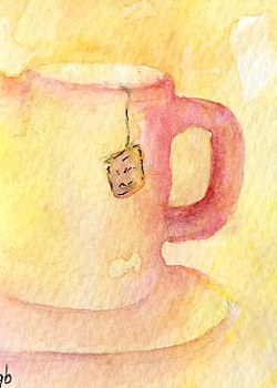 Cuppa Ginny Bores Madison WI watercolor & ink